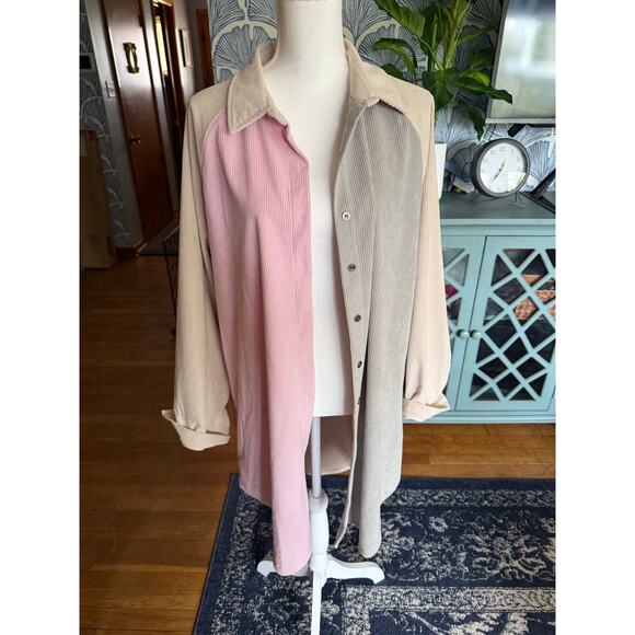 6/$25 Dokotoo Corduroy Long Sleeve Button Down Tunic Dress with Pockets Sz. XXL - Picture 5 of 5